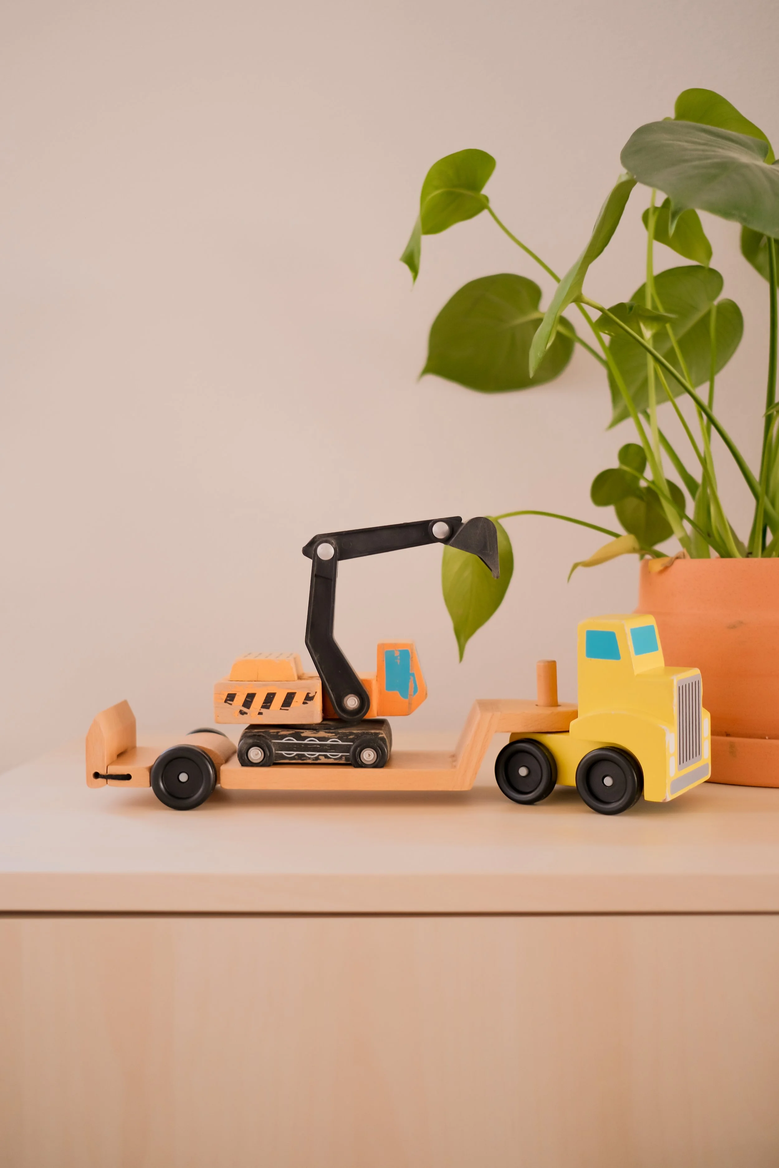Truck and Excavator