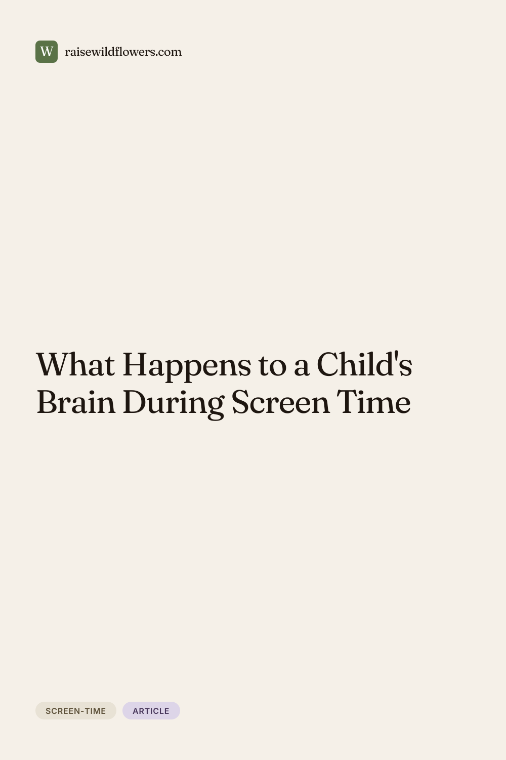 What Happens to a Child's Brain During Screen Time